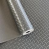 MYOYAY 4 x 8.2 ft Rubber Diamond Plate Flooring Rolls - Heavy Duty, Non-Slip Garage Floor Mats for Under Car, Trailer, Gyms