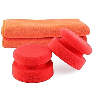 SPTA 2-teiliges Handpolierschwamm Mikrofasertuch Polierset