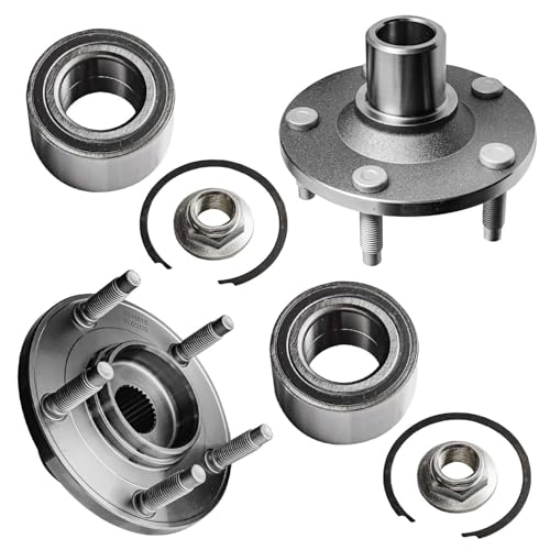 Image of Detroit Axle - 8pc Front Steering Knuckles Kit for 2005-2012 Ford Escape 2005-2011 Mazda Tribute Mercury Mariner, Steering Knuckles Wheel Bearing Hubs Sway Bars Lower Ball Joints Replacement