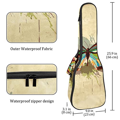 Housse pour ukulélé rétro vintage papillon 10 mm rembourrage épais 53,3 cm sac de transport pour ukulélé avec sangles… - Les Beatles, Paul McCartney, John Lennon, RIngo Starr, George Harrison Housse pour ukulélé rétro vintage papillon 10 mm rembourrage épais 53,3 cm sac de transport pour ukulélé avec sangles… – Image 5