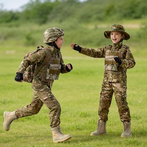 Disfraz infantil de fuerzas especiales con mochila y casco miniatura 3