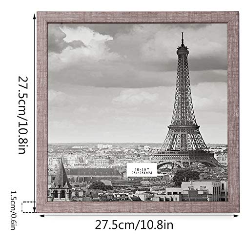 TERESA'S COLLECTIONS 4er Set 25 x 25cm Kunststoffrrahmen quadratisch Bilderrahmen Holzfarbe Fotorahmen mit Acrylglas zum… – Bild 4