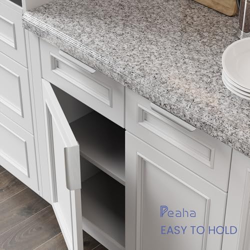Image of Goldenwarm Brushed Nickel Cabinet Handles 3 Inch 100 Pack, Finger Pulls for Cabinets, Edge Pull for Dresser Drawers, Aluminum Alloy, Modern Kitchen Hardware for Dresser Bathroom Closet and Cupboard