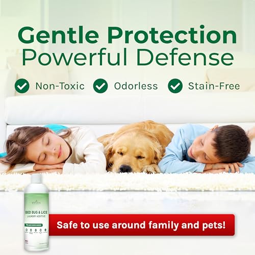 Image of Hygea Natural Lice and Bed Bug Laundry Additive - Environmentally Responsible, Odorless, and Stain-Free Liquid Laundry Treatment - Safe for Children and Pets - Any Water Temperature (32 Fl Oz) | Environmentally responsible, odorless, stain-free liquid treatment. Safe for children and pets in any water temperature.
