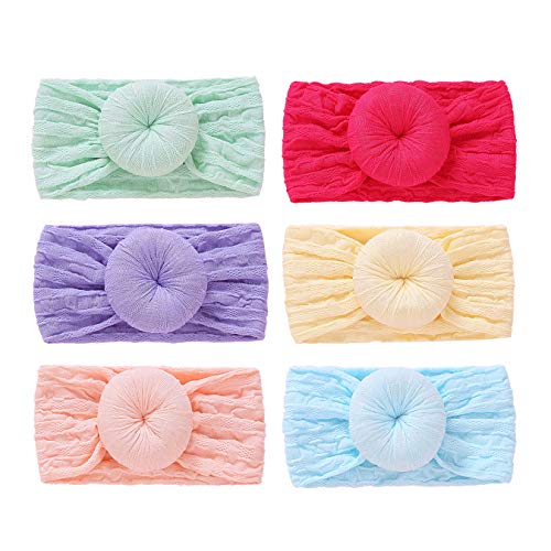 Baby Girl Headbands, Stretchy Newborn Headband Nylon Infant Toddler Hairbands Baby Girl Bows