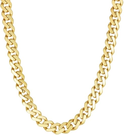 10K Solid Yellow Gold 5MM Semi-Solid Miami Cuban Chain Necklace or Bracelet
