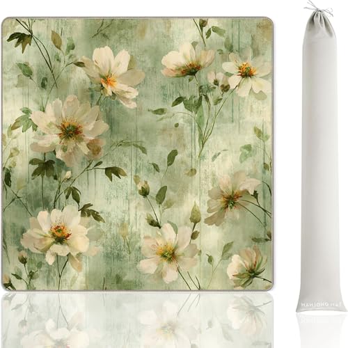 Tapete Mahjong vintage 33x33 pulgadas verde/beige