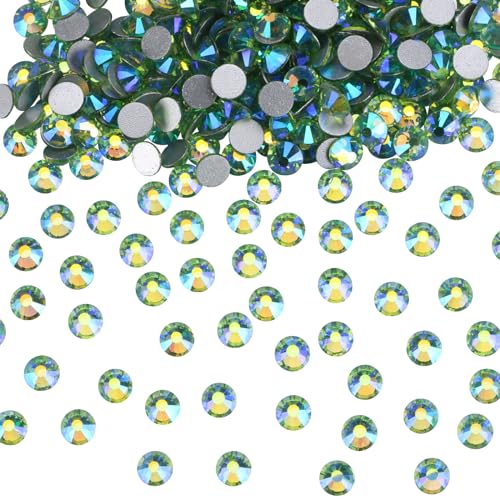 Image of Jollin Crystal Flatback Rhinestones for Crafts 2.8mm SS10, Light Green AB | Glue Fix, 2880pcs Glass Rhinestones for Bedazzling, Clothes, Tumblers, Nail Art, Shoes, Bags, Caps & Accessories Decoration