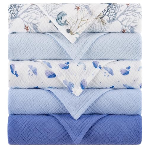 Yukkidds Langes Bébé 60x60 cm en Mousseline de Coton – Ultra Doux, Épais et Super Absorbant...