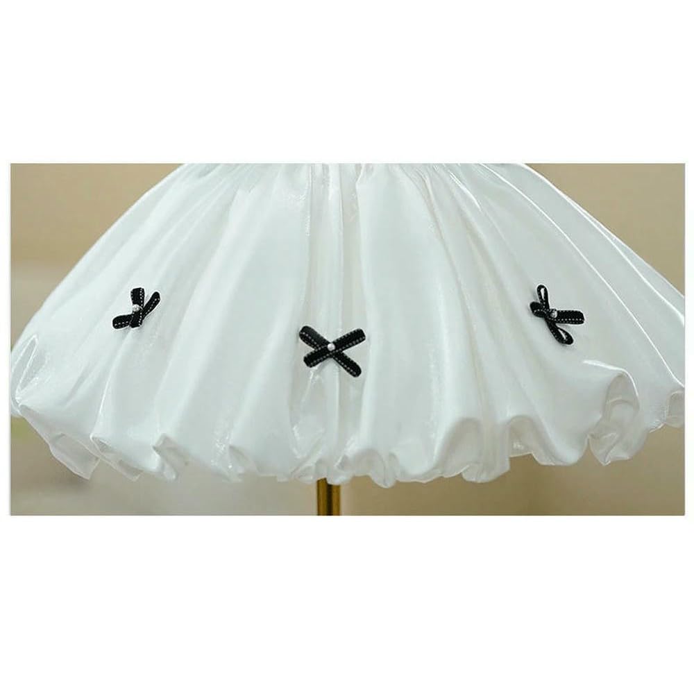 ZBDZSW Vestidos de Fiesta Eid Niñas de Las Flores Elegantes Vestidos de Noche Cortos Blancos Fiesta Infantil Cumpleaños Vestido de Desfile de Lujo