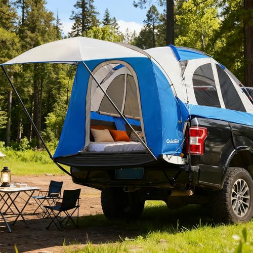 Quictent Pickup Truck Tent for Compact Regular Bed 6'-6.3', Waterproof PU2000mm 2-Person Sleeping Capacity Truck Bed Tent with Removable Awning, Rainfly ＆ Storage Bag Included