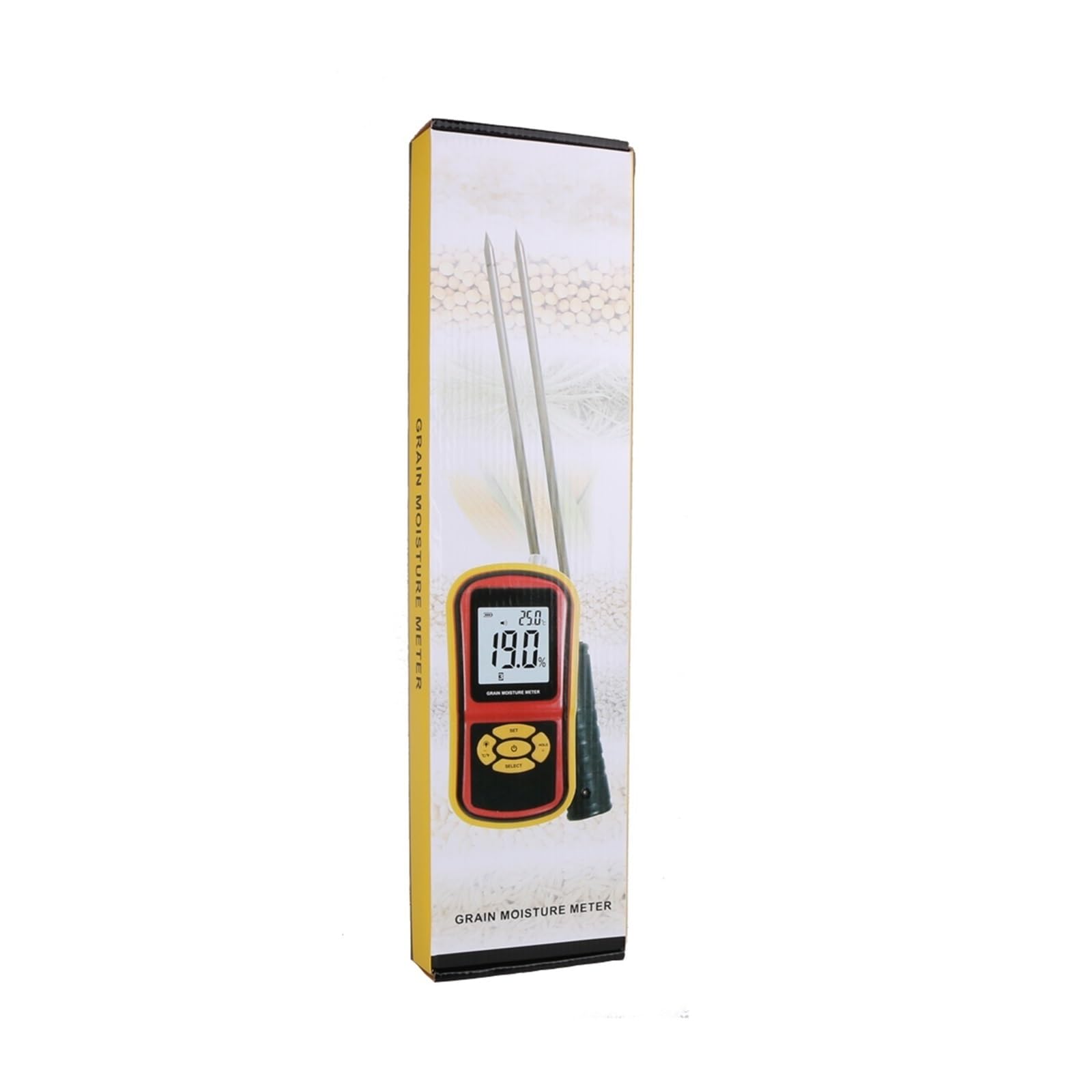 Feuchtigkeitsmesser, LCD-Getreidefeuchtigkeitsmessgerät GM640 mit Messsondentester for Mais, Weizen, Reis, Bohnen, , Hygrometer, Feuchtigkeitsmessgerät für Garten, Bauernhof