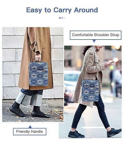 Image of MoKo 9-11 Inch Tablet Sleeve Bag Handle Carrying Case with Shoulder Strap | Fits iPad Pro /Air /A16 11-inch, iPad 10th 10.9, iPad 9 /8 /7th 10.2, iPadAir 5 /4th 10.9 and Tab S8 /S9 11-inch, Blue Bohemia