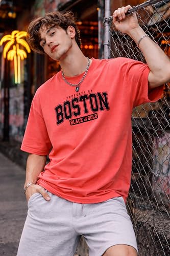 Image of London Hills Printed Cotton Blend Half Sleeve Oversized Men Round Neck Tshirts | T Shirt for Man | Tshirt | Shirts Men | Tshirt for Man | T-Shirt | Pack of 2