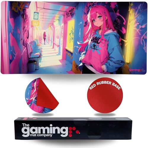 Tapis de bureau décoratif Neon Girl pour espace de jeu et cartes