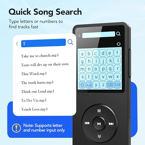 Image of AGPTEK A02S 16GB MP3 Player, 70 Hours Playback Lossless Sound Music Player, Supports up to 128GB, Black | Lossless Sound, Supports up to 128GB