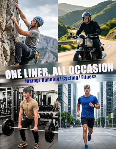 Image of Skull Caps Beanie Hats Under Helmet Liner Cycling Cooling Running Sweat Wicking Skullcap Cap Fits Motorcycle Helmets for Men