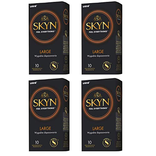 SKYN® Large (XL/King Size) Preservativos Sin Látex De Talla Grande - Pack de 10 x 4
