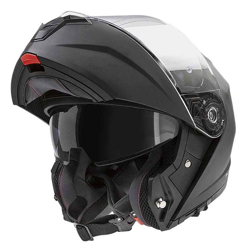 GARIBALDI G100 Negro Mate - Casco de Moto Modular Integral P/J + Pinlock - Casco con Visor Solar Homologado ECE