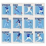 BigWig Prints Toronto Blue Jays Posters for Man Cave, Cool Toronto Blue Jays Merch, Player Action Shots for Baseball Bedroom Decor, Set of 12 Prints Unframed (8x10")