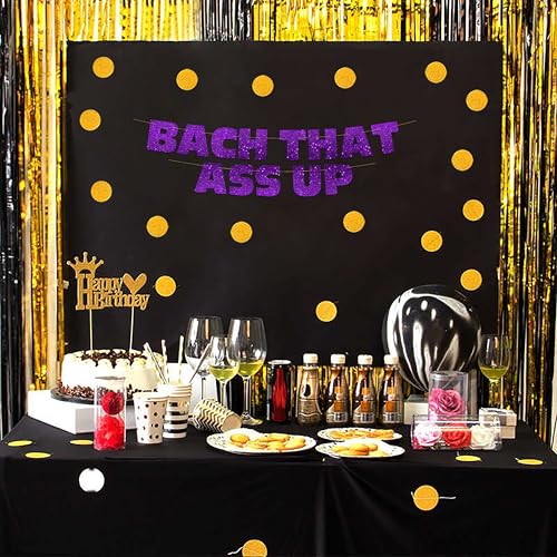 Image of Pre-Strung Bachelorette Purple Glitter Banner - Bachelorette Party Decorations for Her - Party Supplies, Favors and Gifts