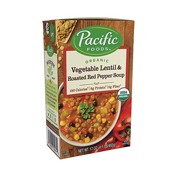 Pacific-Foods-Organic-Vegetable-Lentil-Roasted-Red-Pepper-Soup-17-oz-Pack-of-12 Pacific Foods Organic Vegetable Lentil & Roasted Red Pepper Soup, 17 oz (Pack of 12)