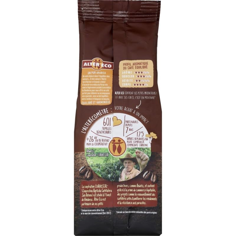 Délice équilibré Café moulu bio d'Alter Eco 250g - Douceur éthique dans chaque tasse ! Mélange équilibré pour un plaisir authentique. - Le Lot De 3