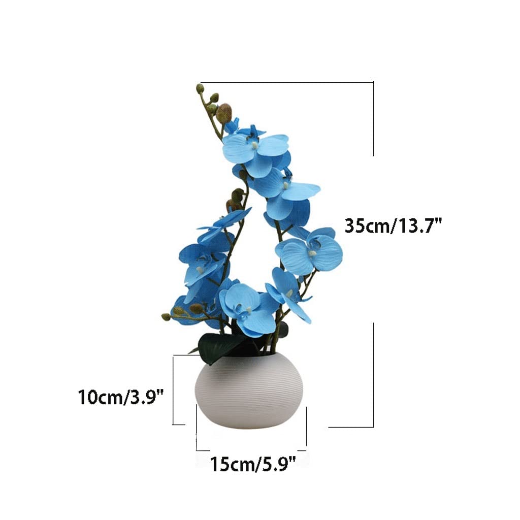 SDdPulse Flores artificiales orquídeas artificiales con florero, orquídeas artificiales Phalaenopsis para decoración del hogar, morado1