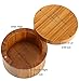 HTB Bamboo Salt Box With Magnetic Swivel Lid, 8.5oz Round Spice Container, Secure Durable Storage & Organization for Seasonings, Herbs