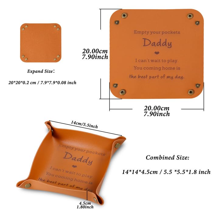 First Fathers Day Present for New Dad Gifts for Dad from Daughter Son New Dad Gifts for Men First Time Daddy Birthday Gifts for Father Stepdad Men Husband from Children Wife New Father Leather Tray