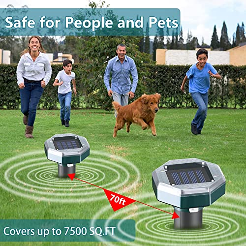 Mole Repellent Solar Powered 8 Pack - Ultrasonic Mole Repeller Vole Repellent Outdoor, Rodent Snake Chipmunk Gopher Repellent Mole Deterrent For Yard Lawn Garden #TOP3