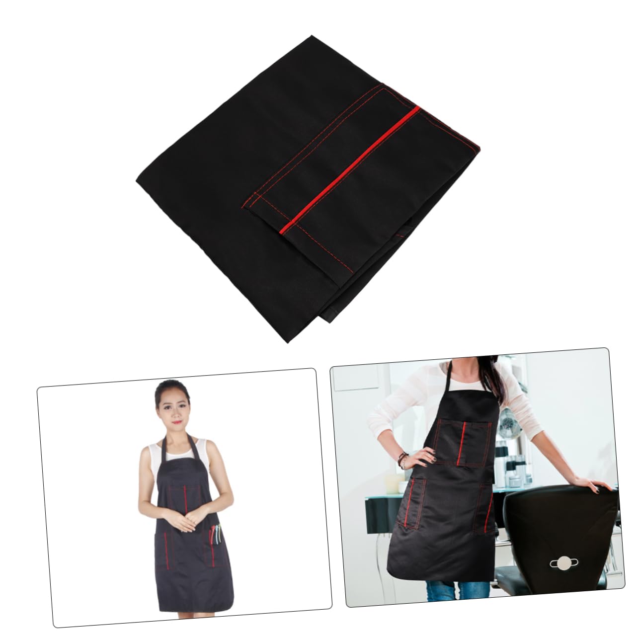 HEALLILY Waterproof Work Apron for Hairdresser Baber Salon Pockets Easy to Wear