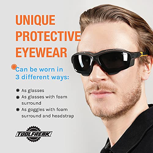 Image of ToolFreak Spoggles Safety Glasses and Combination Protective Glasses, Grey