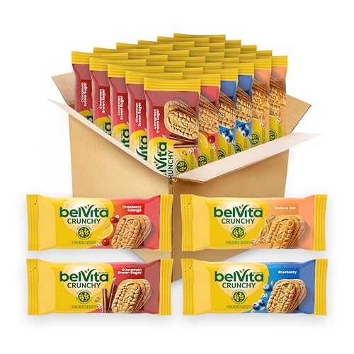Image of belVita Breakfast Bars Biscuits Variety Pack, 4 Flavors, 30 Total Packs, 6 Boxes (4 Biscuits Per Pack)