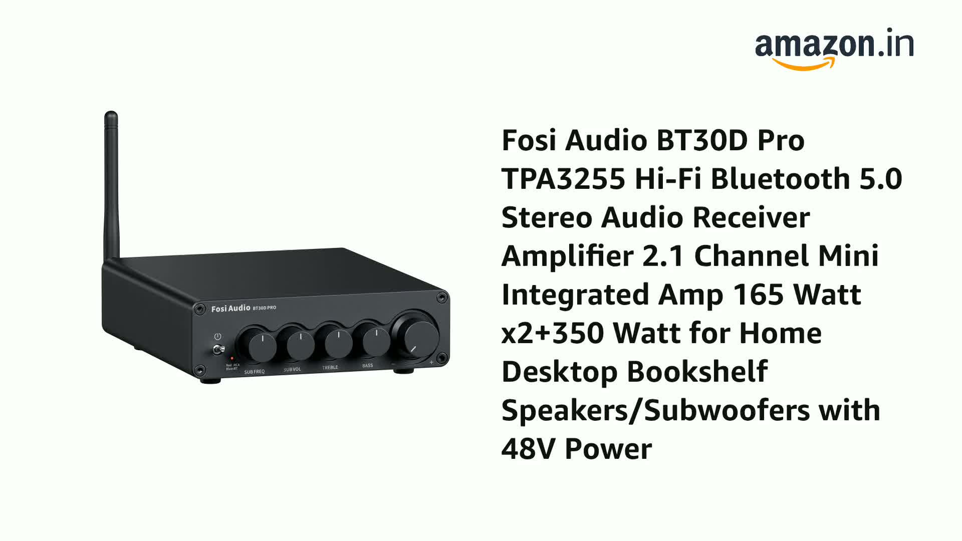 Fosi Audio BT30D Pro TPA3255 Hi-Fi Bluetooth 5.0 Stereo Audio
