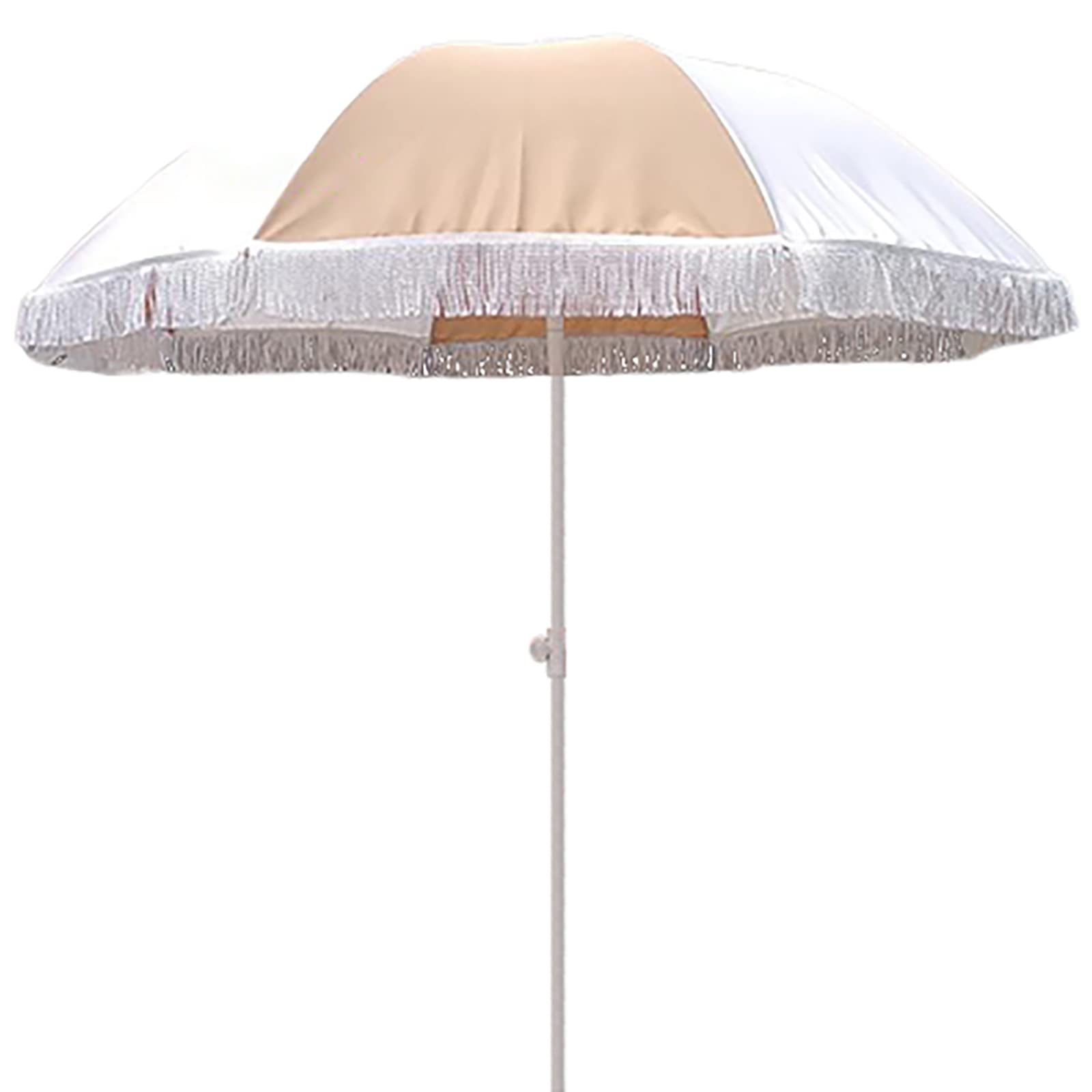 Parasol de playa de 2m con protección UV sombrilla de jardín inclinable con flecos exterior 8