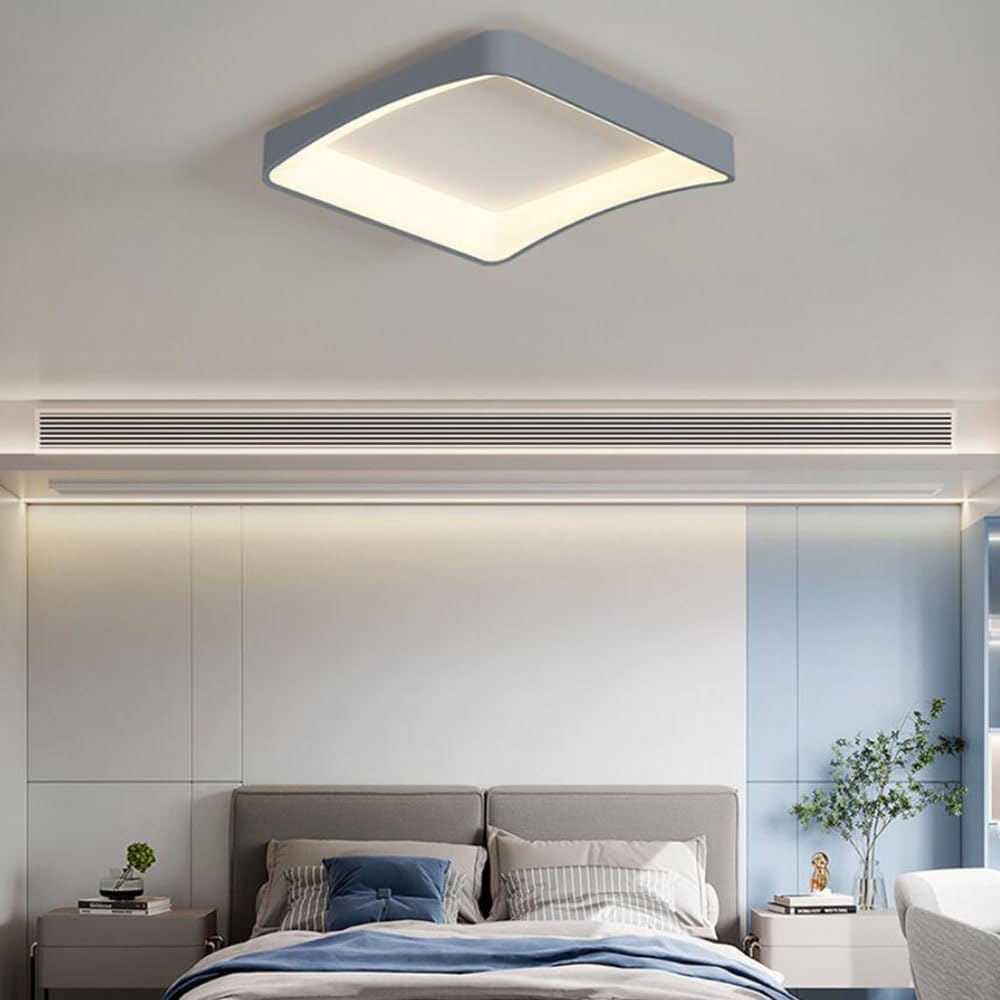 Lampy Sufitowe LED Nordic Square Trójkolorowe Energooszczędne Lampy Panelowe Lampa Sufitowa Z Akrylowym Kloszem Cienka, Płaska, Nowoczesna Oprawa Oświetleniowa Do Montażu Podtynkowego KNBVFHG