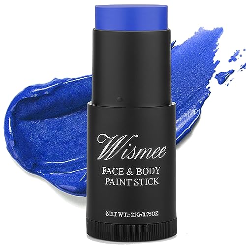 Blue Face Paint Stick,Blue Eye Black Stick,Full-coverage Body Paint for Halloween Cosplay Avatar Smurf Clown FX Makeup