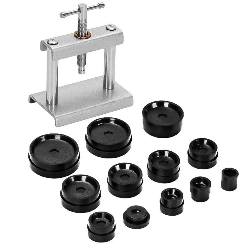 Uhrmacher-Gehäuseboden-Presswerkzeug-Set – rutschfeste Nylon-Einpressbacken, Gehäuseverschluss-Reparaturset (011913pack)