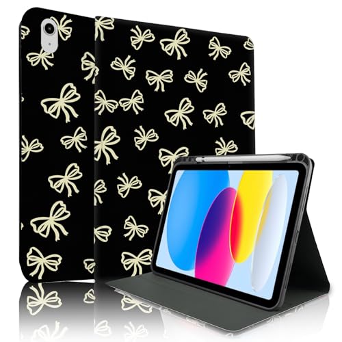 Coque iPad 11 2025 et iPad 10 avec porte-crayon antichoc beige et noir