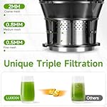 Cold Press Juicer, 5.8" Extra Large Feed Chute Fit Whole Fruits & Vegetables, 350W Slow Masticating Juicer Machines, Easy to Clean,High Juice Yield（Grey） - Image 4