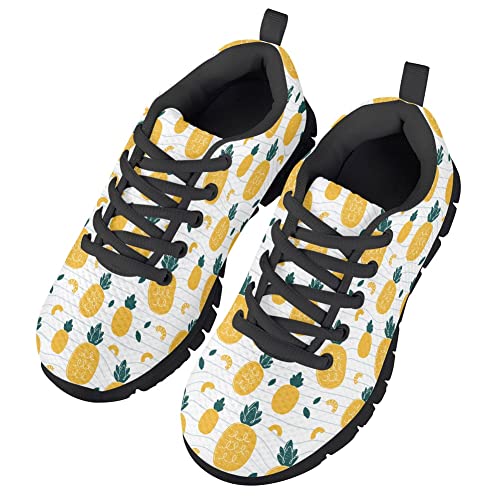 AmzPrint Black and White Cow Print Unisex-Child Tennis Shoes Lace-Up Casual Mesh Flat Sport Toddler Girl Tennis Shoes Size 7