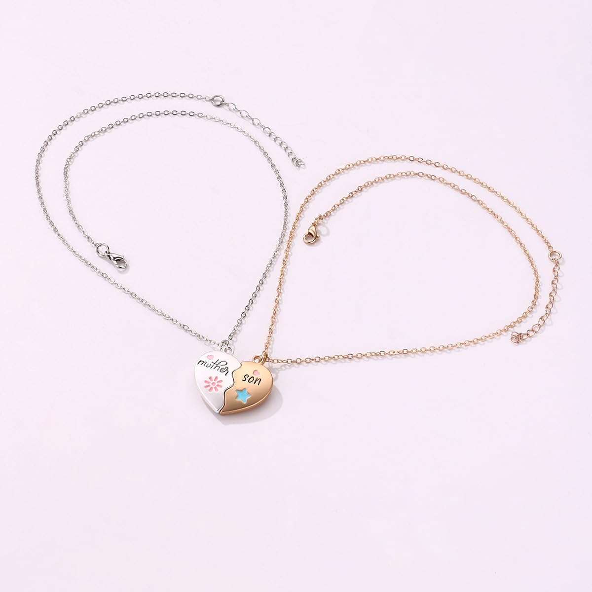 Mother Daughter Necklace Magnetic Matching Heart Mother Daughter Son Mom Necklace Gifts for Women Girls Boys - Image 7
