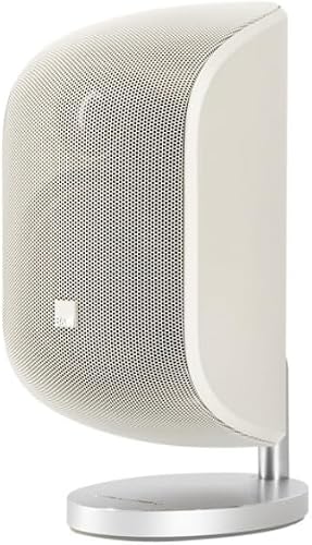 Bowers and Wilkins M-1 Satellite Speaker - 4" Glass Fiber Midrange, 1" Aluminum Dome Tweeter, Use as Stereo Speakers or Center Channel in Your Surround Sound System, Matte White (Single)