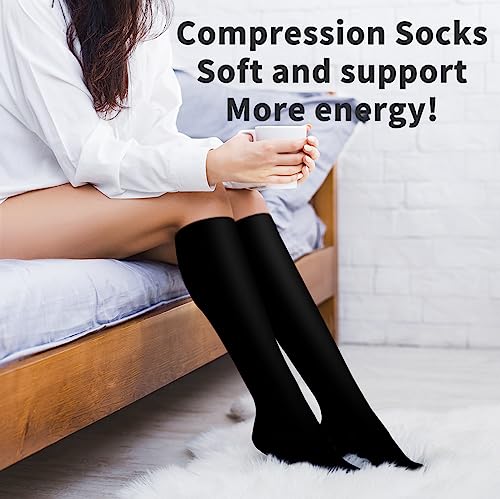 COOLOVER Compression Socks for Women and Men Circulation(3 Pairs)-Best Support for Running, Athletic, Nursing, Travel4