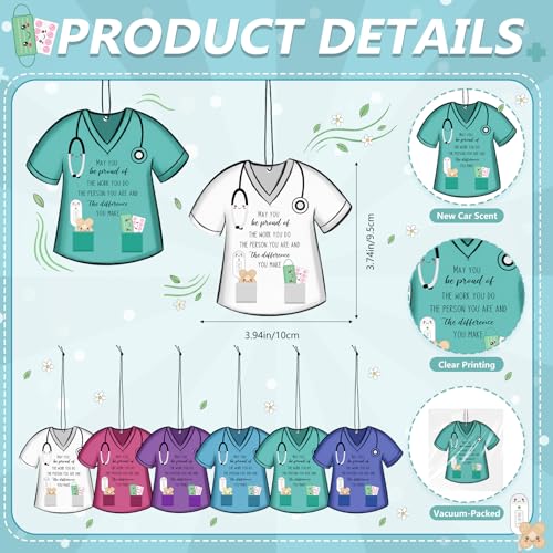 Image of Siifert 48 Pcs Nurse Appreciation Gift Bulk Funny Air Freshener Car Scented Thank You Hanging Decor Gifts for Doctors Practitioner Assistant Staff