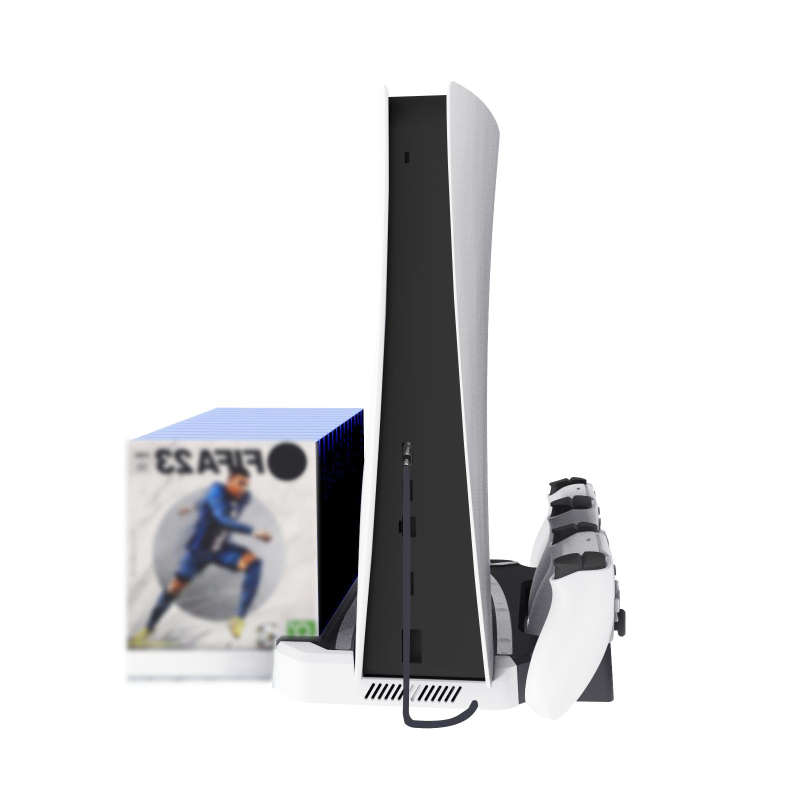 Soporte vertical Estación de refrigeración RGB consola para PS5 Pro, soporte base con base de carga de mando para PS5 y PS5 Pro/PS5 slim Disc & Digital Editions