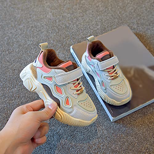 Fashion Autunmn Winter Children Sports Shoes Girls Boys Run Soft Warm Flat Bottom Non Slip Shoes for 10 Year Old Girls (White, 9-9.5 Years Big Kids)2