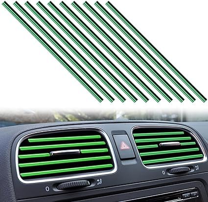 FABBAY Car Air Conditioner Vent Outlet Trim Strip Car A/C Vent Outlet Trim Chrome PVC Car Interior Trim Strip Line Universal Vehicle Interior Accessories Suitable for Most Car Beading Roll for Window-image-39