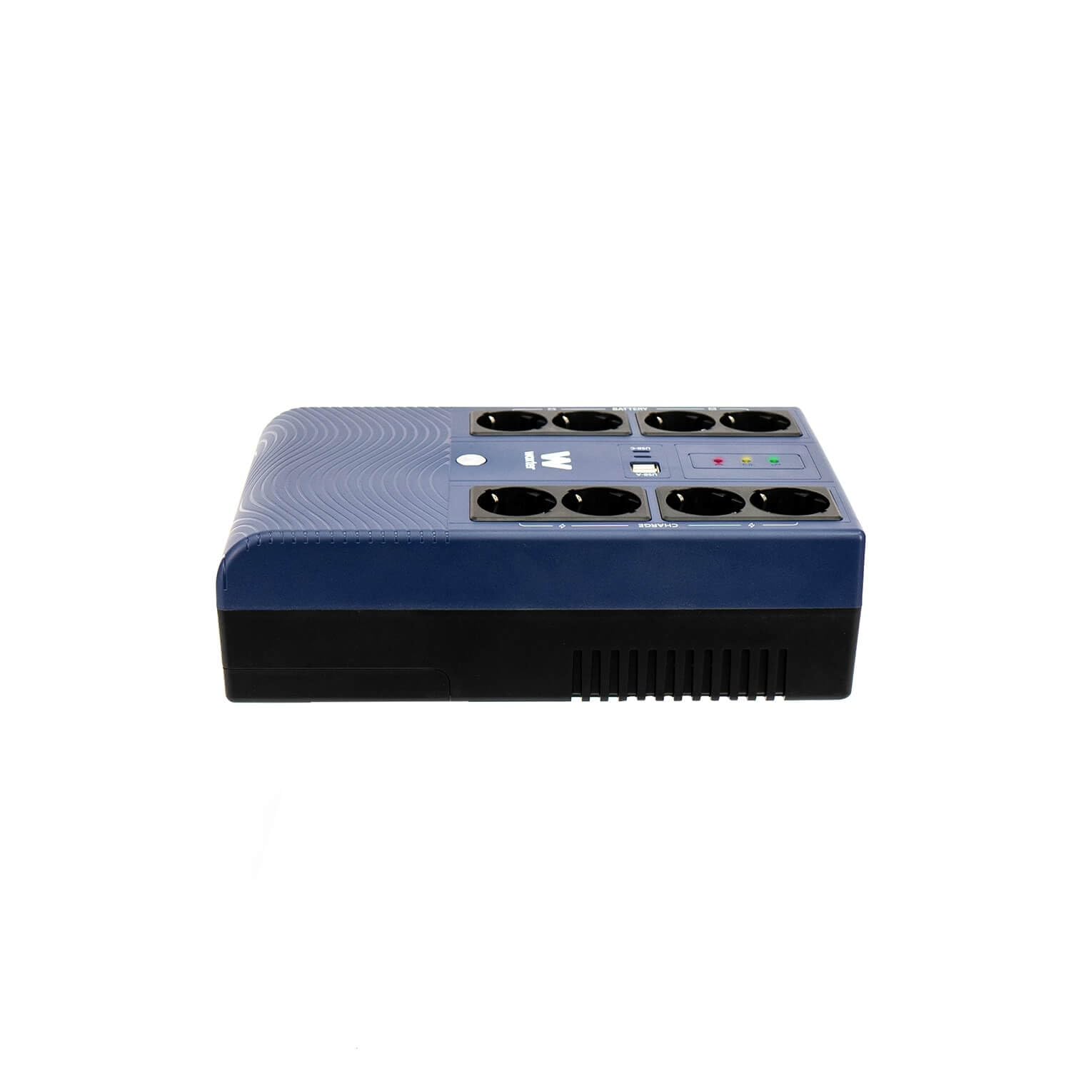 Woxter Multibase UPS 1200VA/720W, zasilacz bezprzerwowy, 8 gniazd Schuko, 4 porty USB, niebieski
